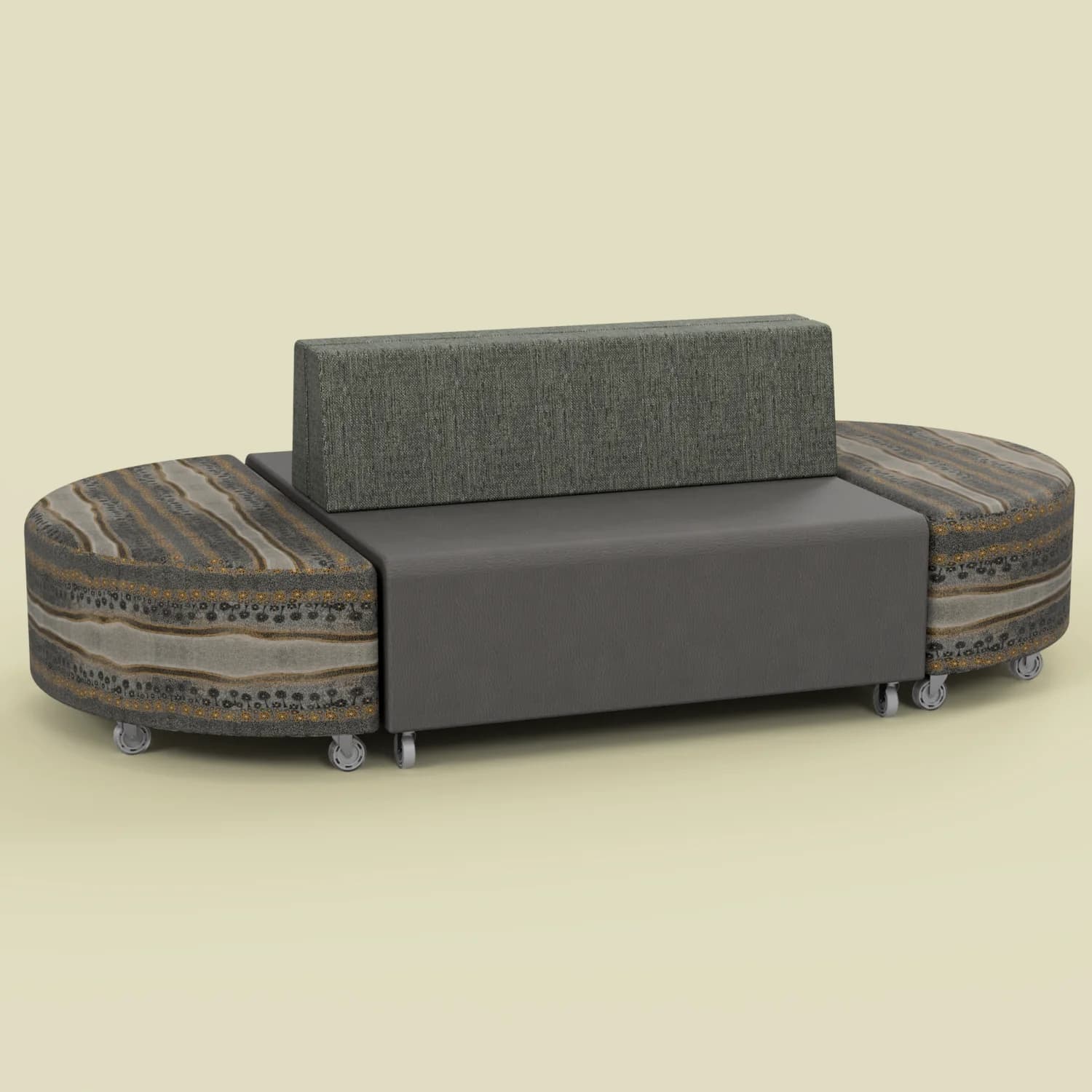 Quad Half Round Indigenous Ottoman