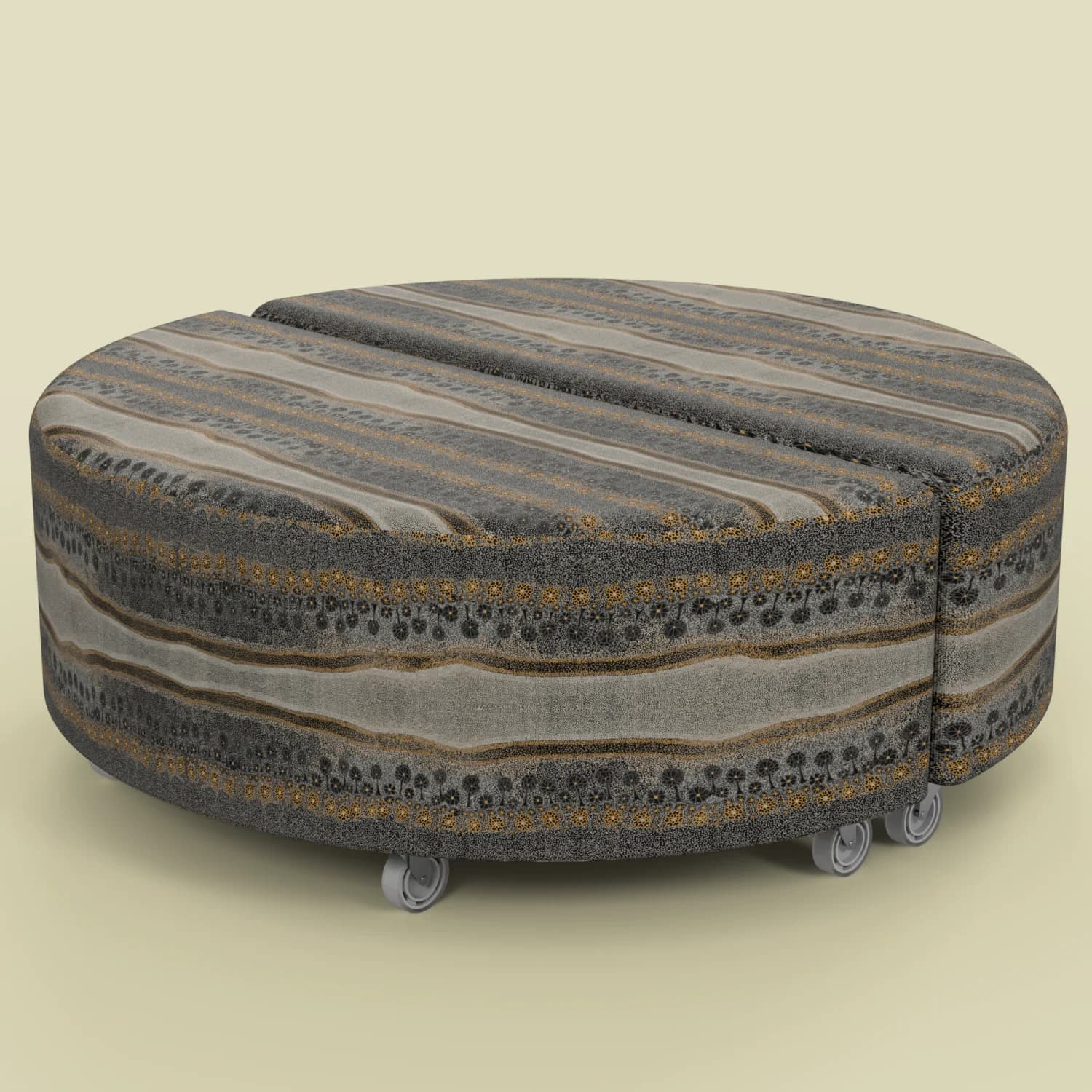 Quad Half Round Indigenous Ottoman - Image 3
