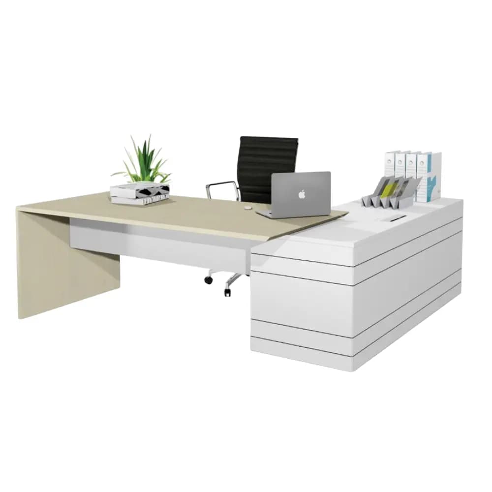 Geo Slab End Desk with Return - Image 3