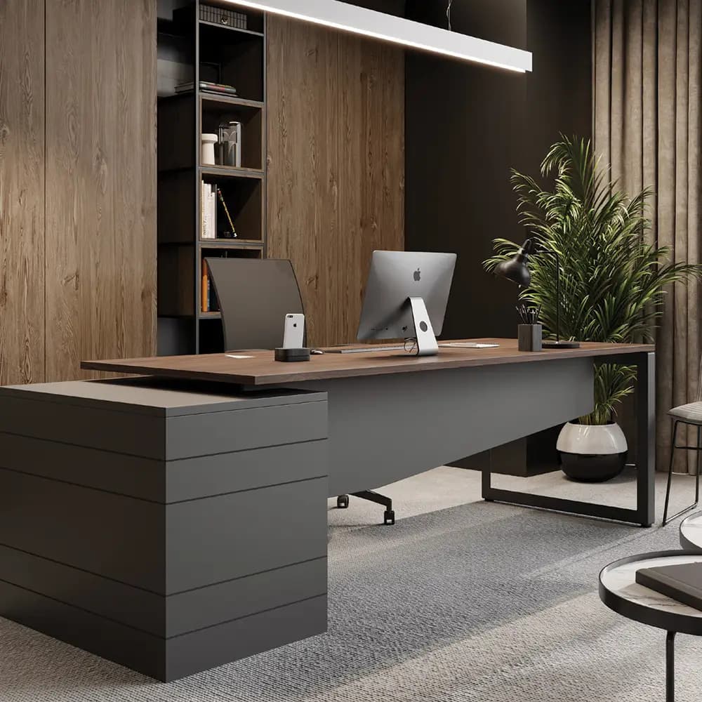 Geo Slab End Desk with Return - Image 2