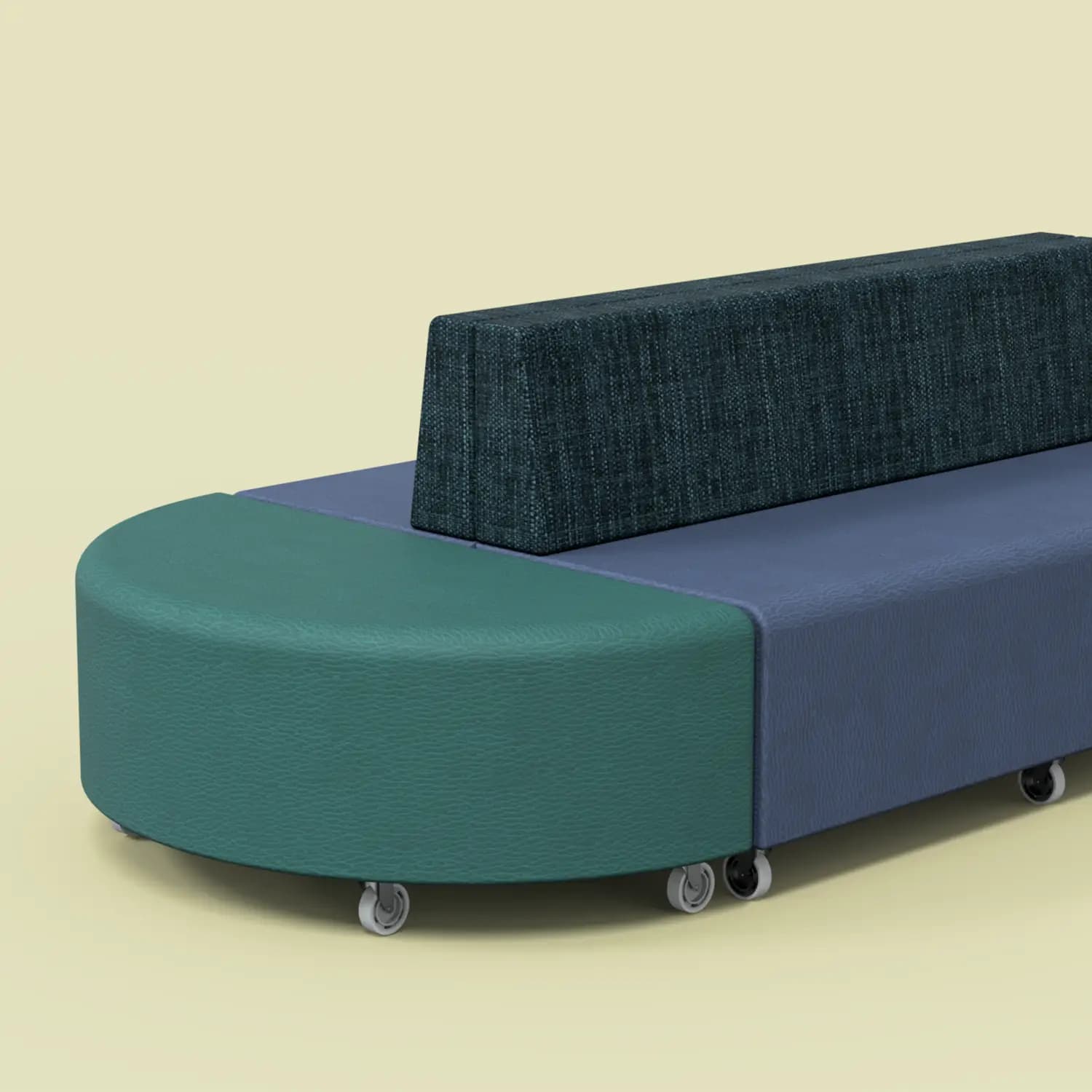 Quad Half Round Ottoman