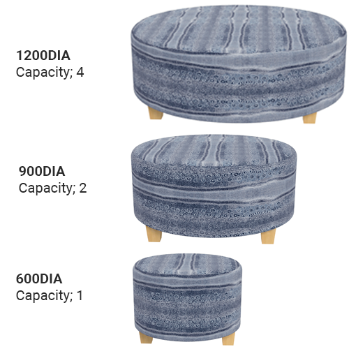 Quad Round Ottoman Indigenous Size Guide